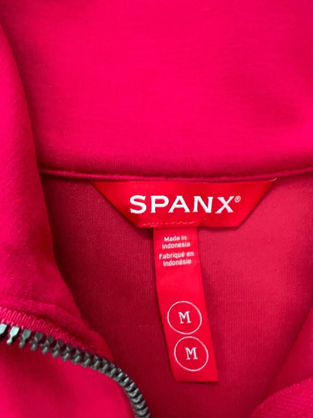 SPANX Bright Pink Fuchsia Air Essentials Half-Zip Pullover Size Medium NWT - Picture 2 of 6